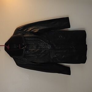 Jones New York Black Leather Jacket Sz L